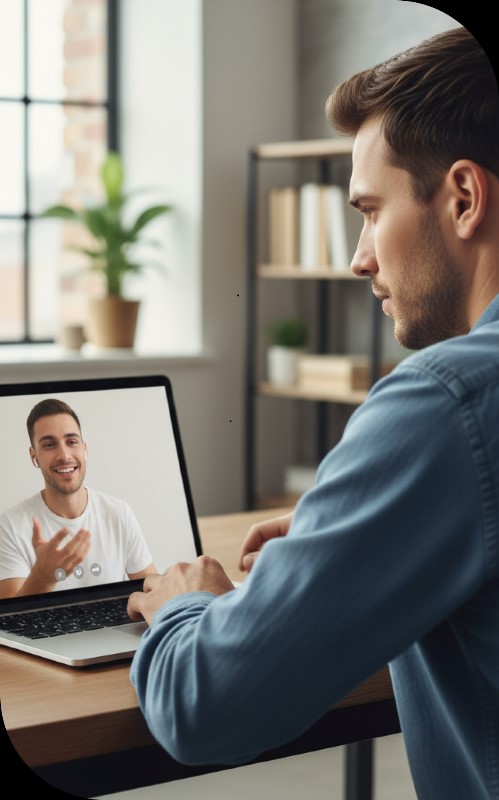 Two people video call